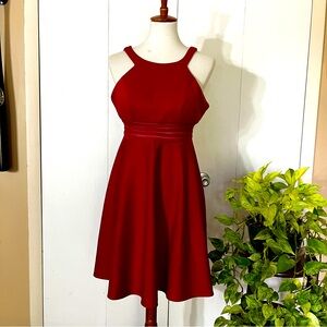 Sienteme Nina Ferre Cocktail Dress Red Sleeveless Size 5